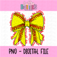Softball Bow PNG -  softball bow design - Digital Download - Red