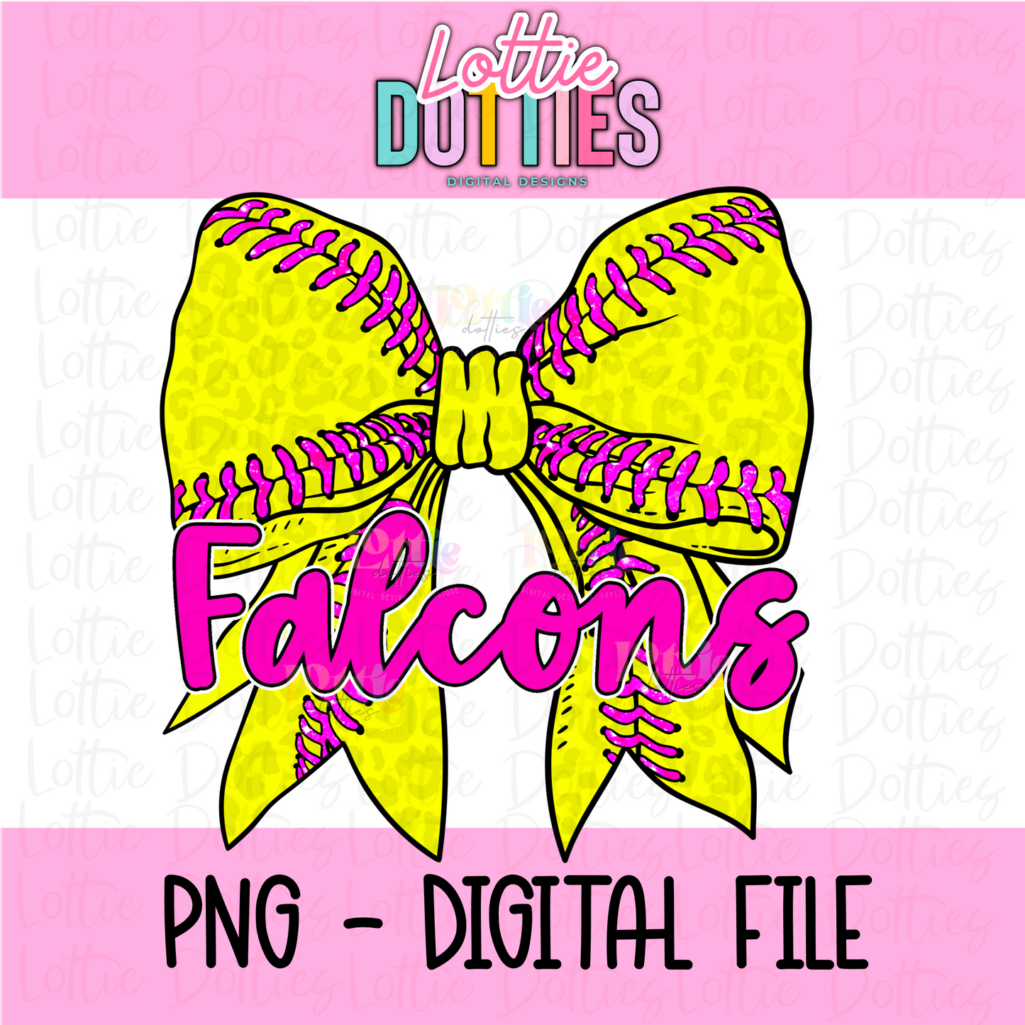 Falcons PNG - Falcons Softball bow design - Digital Download - Pink