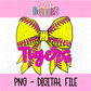 Tigers PNG - Tigers Softball bow design - Digital Download - Pink