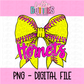Hornets PNG - Hornets Softball bow design - Digital Download - Pink