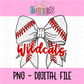 Bow Wildcats PNG - Wildcats Baseball  design - Digital Download - Red