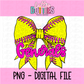 Generals Bow Softball PNG - Generals Sublimation  - Digital Download - Pink