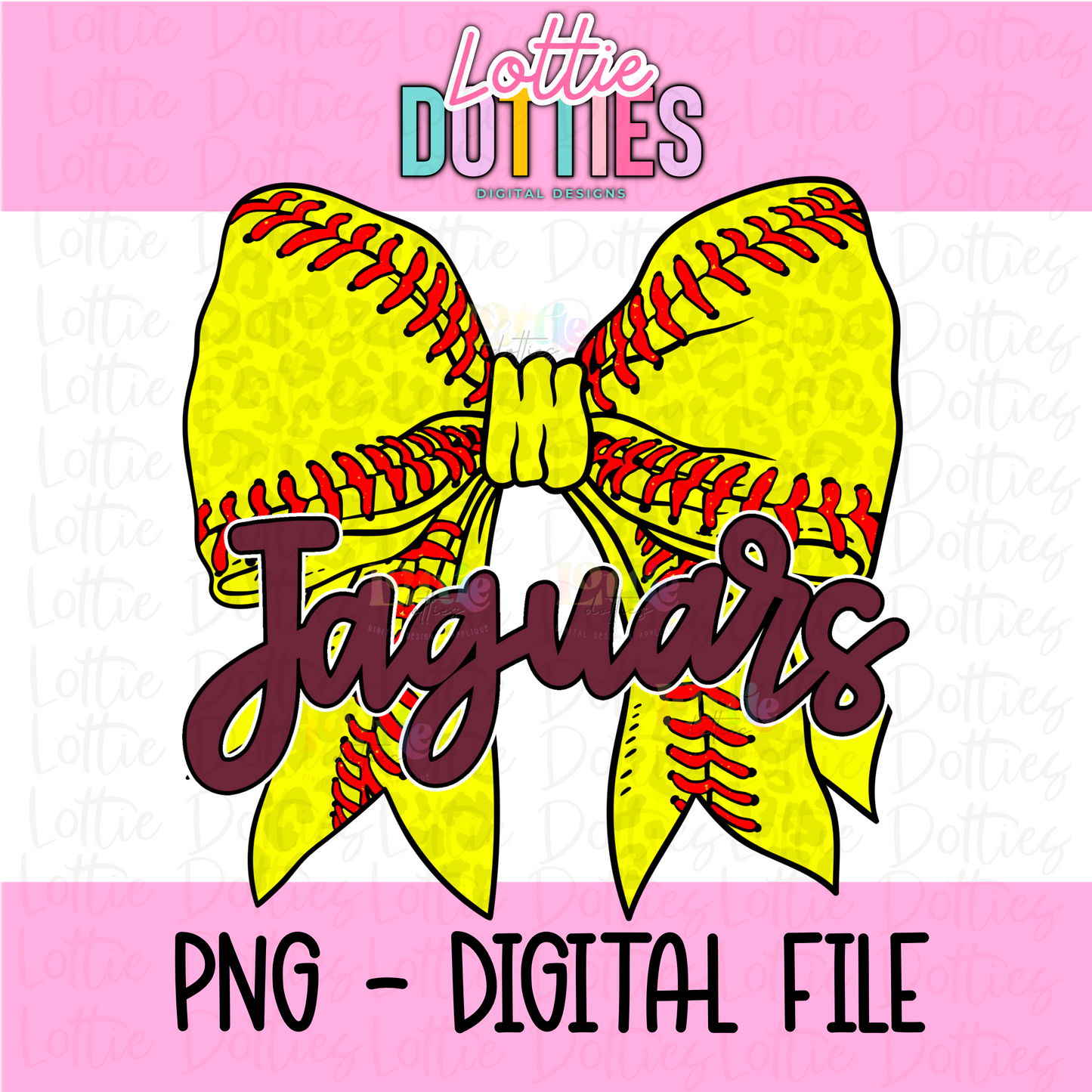 Jaguars Bow Softball  PNG -  Jaguars sublimation design - Digital Download - Maroon (Copy)