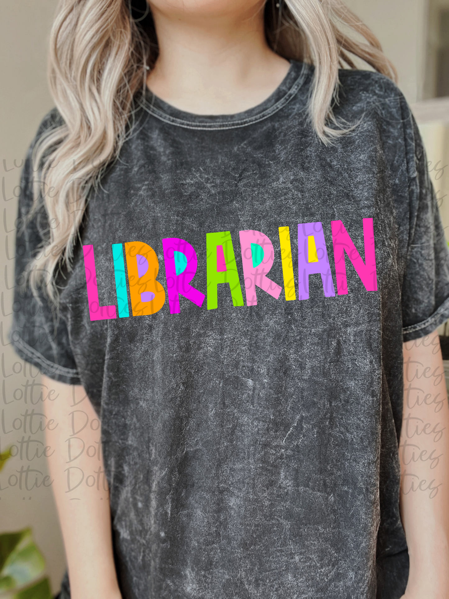 Librarian PNG - Teacher Sublimation - Digital Download - Bright Filled