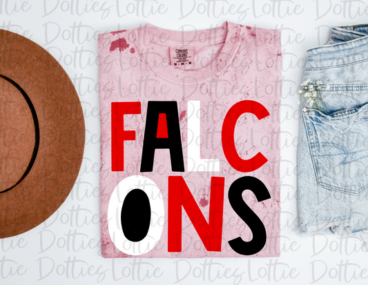 Falcons PNG - Falcons  -  Sublimation design - Digital Download - Red and Black