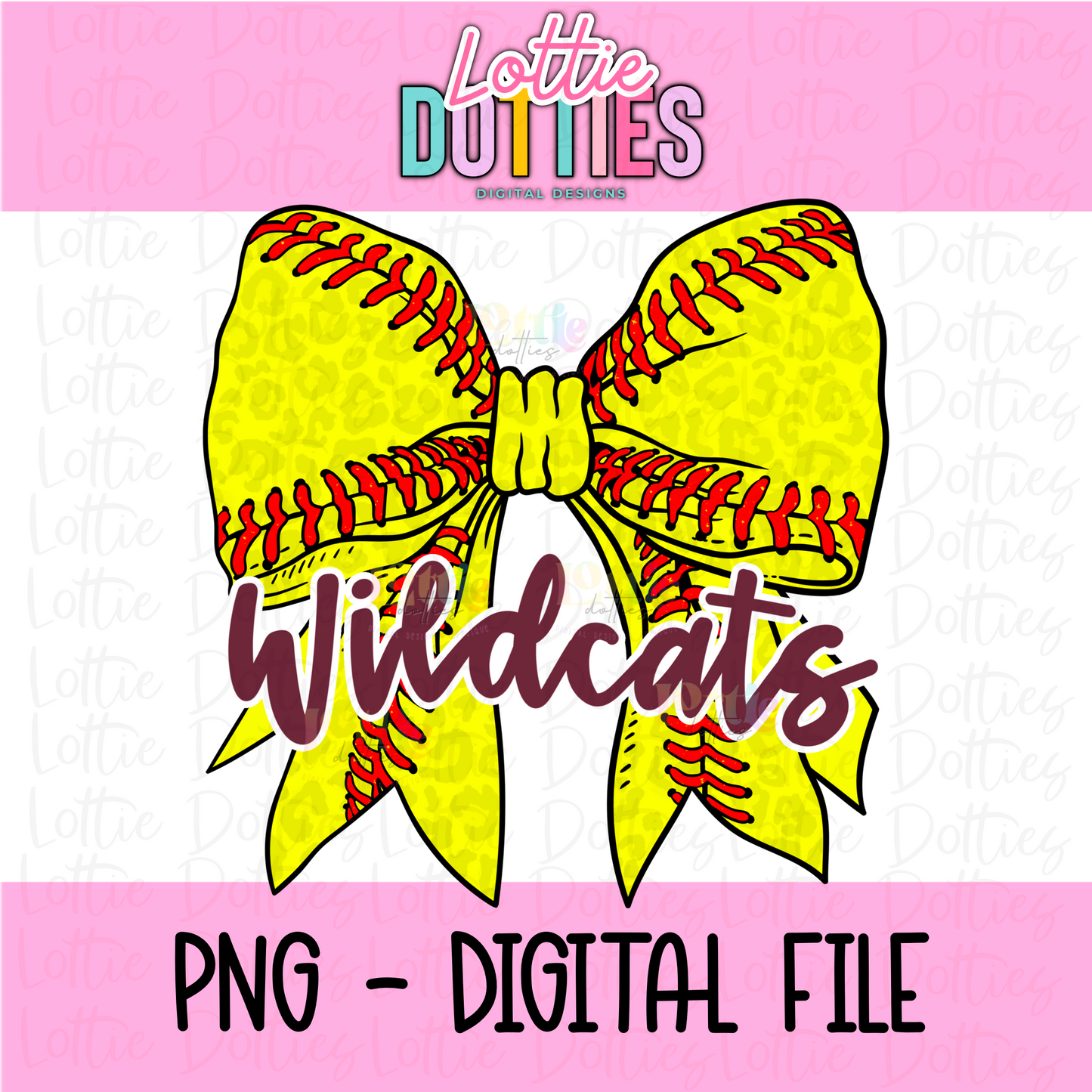 Wildcats PNG - Wildcats Softball bow design - Digital Download - Maroon