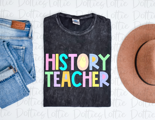 History Teacher - PNG - Back To School - Sublimation - Digital Download - Pastel Filled