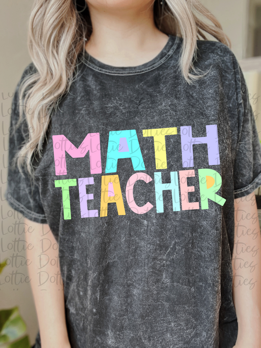 Math Teacher - PNG - Back To School - Sublimation - Digital Download - Pastel  Filled