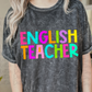 English  Teacher - PNG - Back To School - Sublimation - Digital Download - Bright Filled