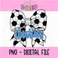 Bow Huskies Soccer   -- PNG - Huskies Sublimation - Digital Download