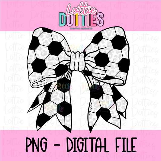 Soccer  Bow  -- PNG - Bow Design Sublimation - Digital Download