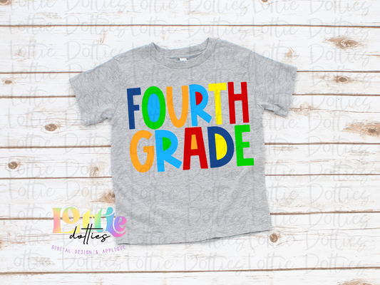 Fourth  Grade - PNG - Back To School - Sublimation - Digital Download - Primary