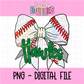 Hawks Baseball Bow  PNG - Hawks Sublimation design - Digital Download - Green
