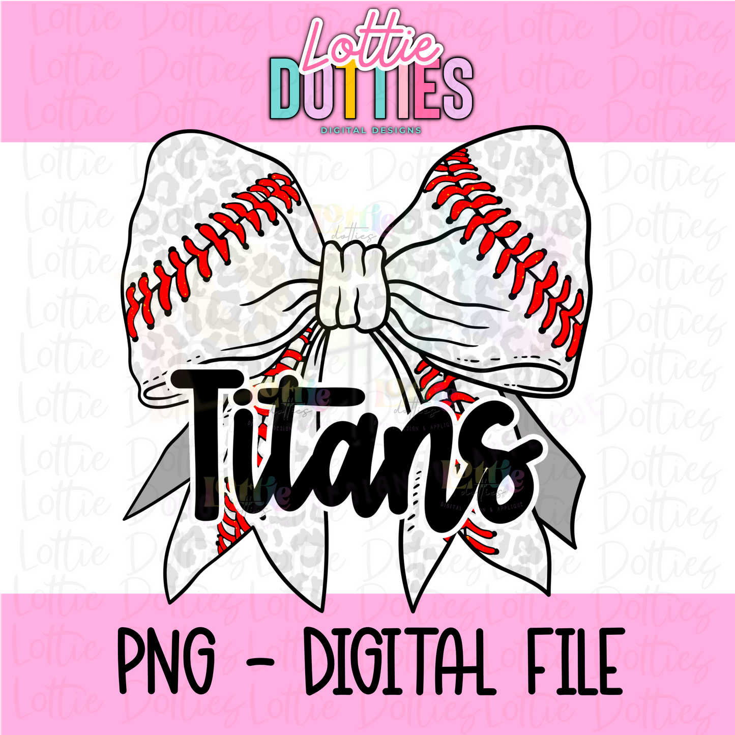 Titans  PNG - Titans Baseball bow Sublimation - Digital Download - Black