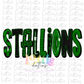 Stallions PNG - Stallions sublimation design - Digital Download - Green and Black