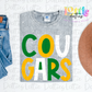 Cougars  Png - Cougars  Sublimation  -  Digital Download - Green and Gold