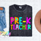 Pre-K Teacher - PNG - Back To School - Sublimation - Digital Download - Bright Filled