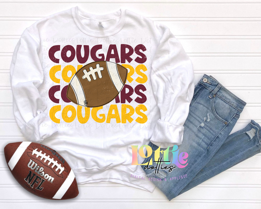 Cougars Stacked  Png - Cougars  Sublimation  -  Digital Download