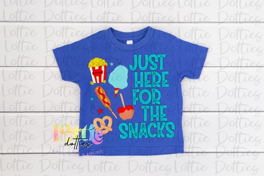 Just Here For The Snacks PNG - Carnival Sublimation - Digital Download - Blue