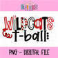 Wildcats  T- Ball Poppy PNG - Wildcats  Sublimation design - Digital Download - Red and Black (Copy)