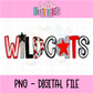 Wildcats  Poppy PNG - Wildcats  Sublimation design - Digital Download - Red and Black
