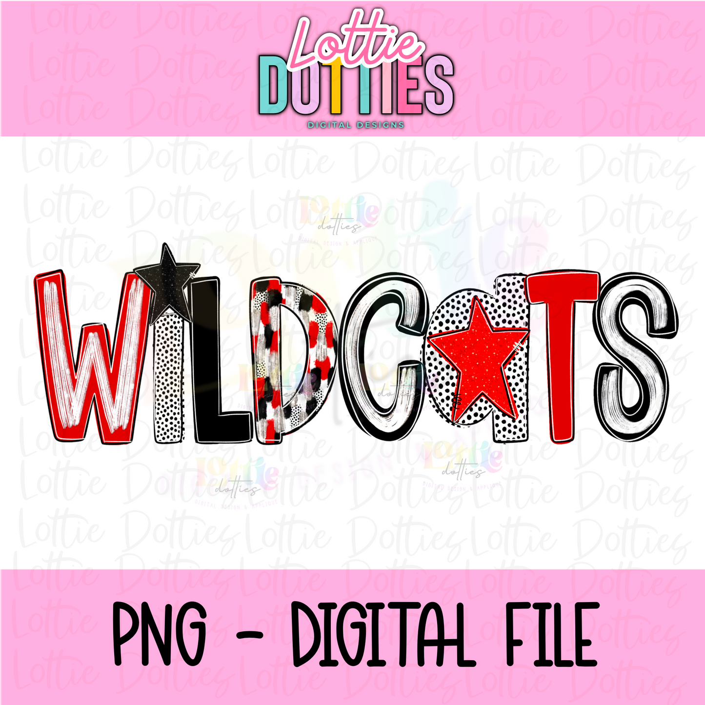 Wildcats  Poppy PNG - Wildcats  Sublimation design - Digital Download - Red and Black