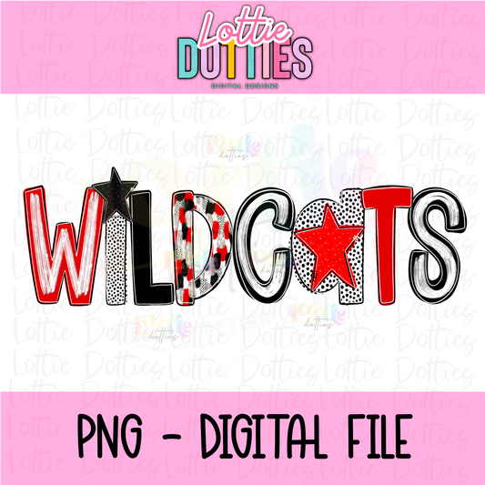 Wildcats  Poppy PNG - Wildcats  Sublimation design - Digital Download - Red and Black
