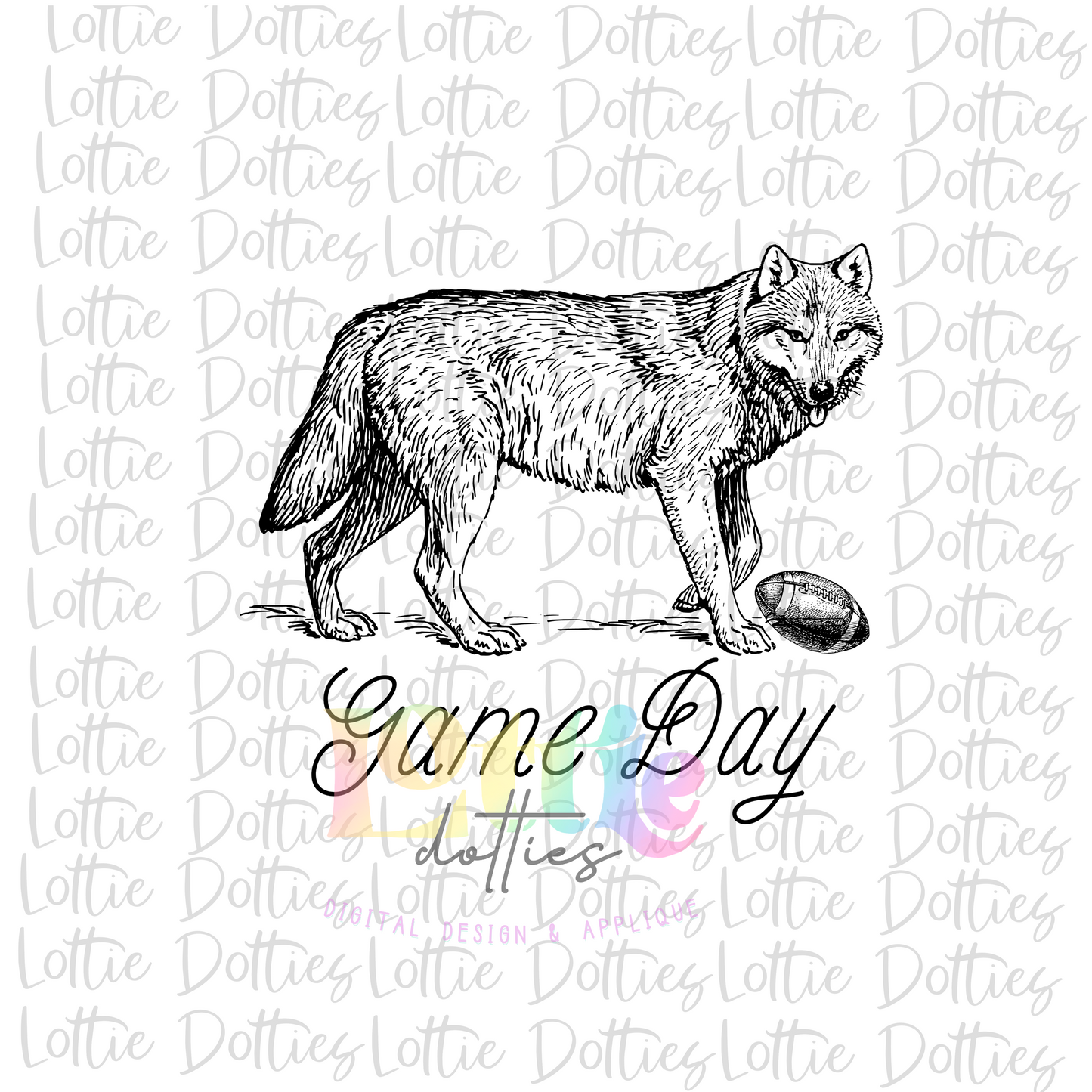 Game Day Wolf - PNG - Game Day  - Sublimation - Digital Download