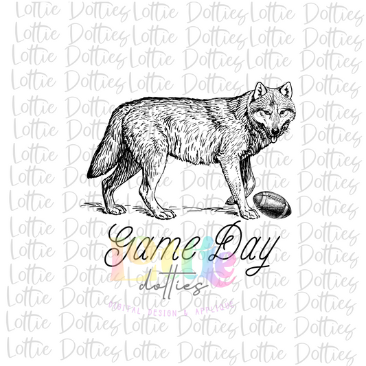 Game Day Wolf - PNG - Game Day  - Sublimation - Digital Download