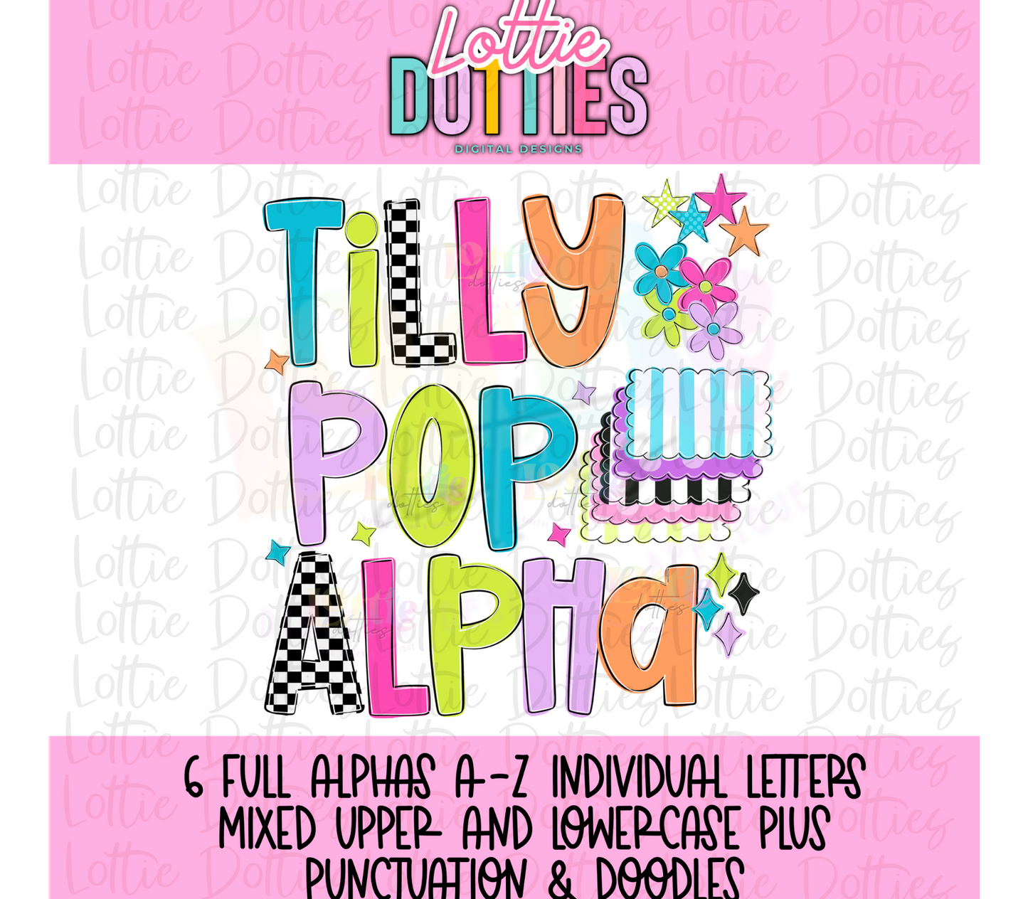Tilly Pop Alpha Set | Colorful Alphabet Clipart | Printable Letters & Sublimation Design - Digital Download