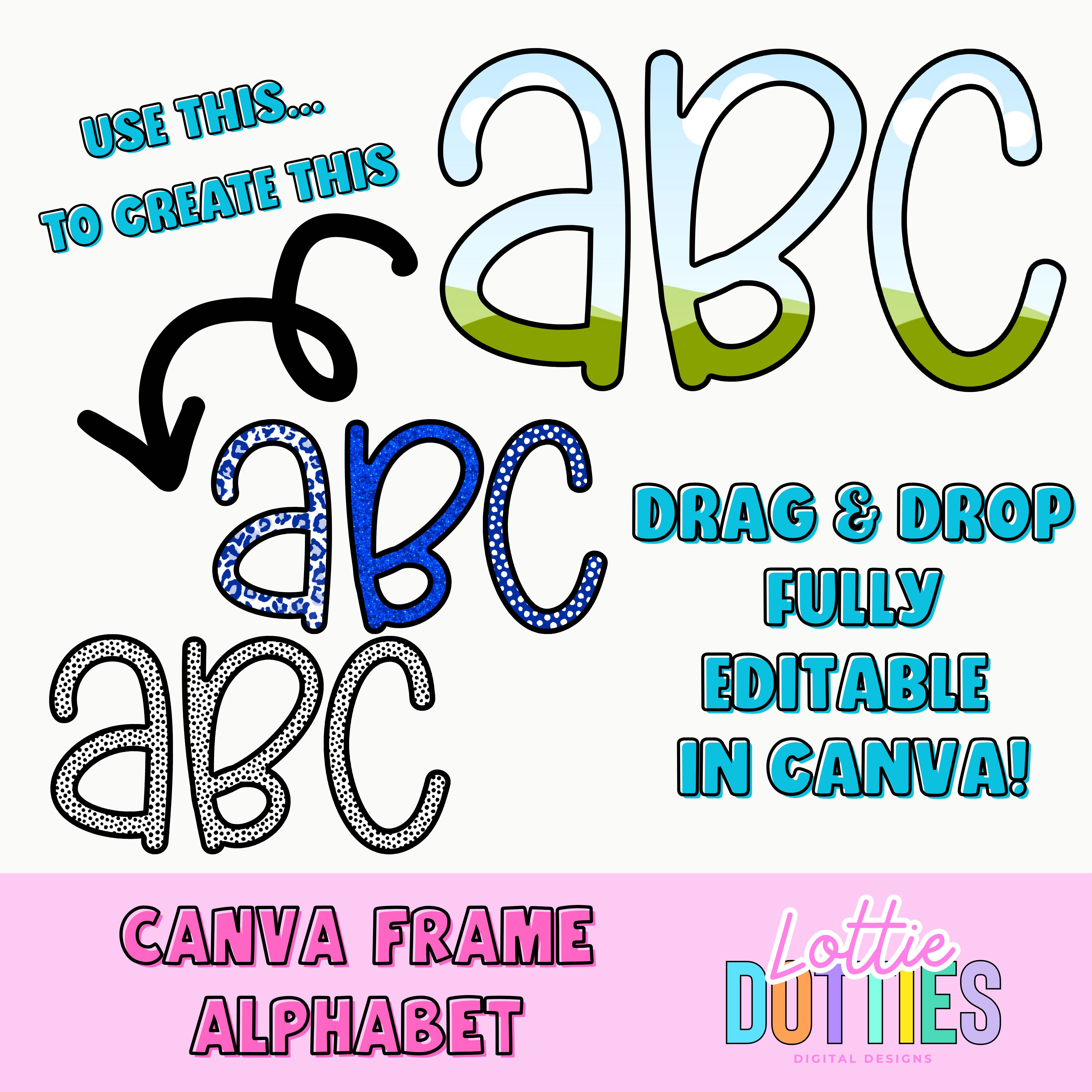 Lainey Alpha | Canva Alpha | Hand Lettered Alphabet | Alpha Pack | Alp ...