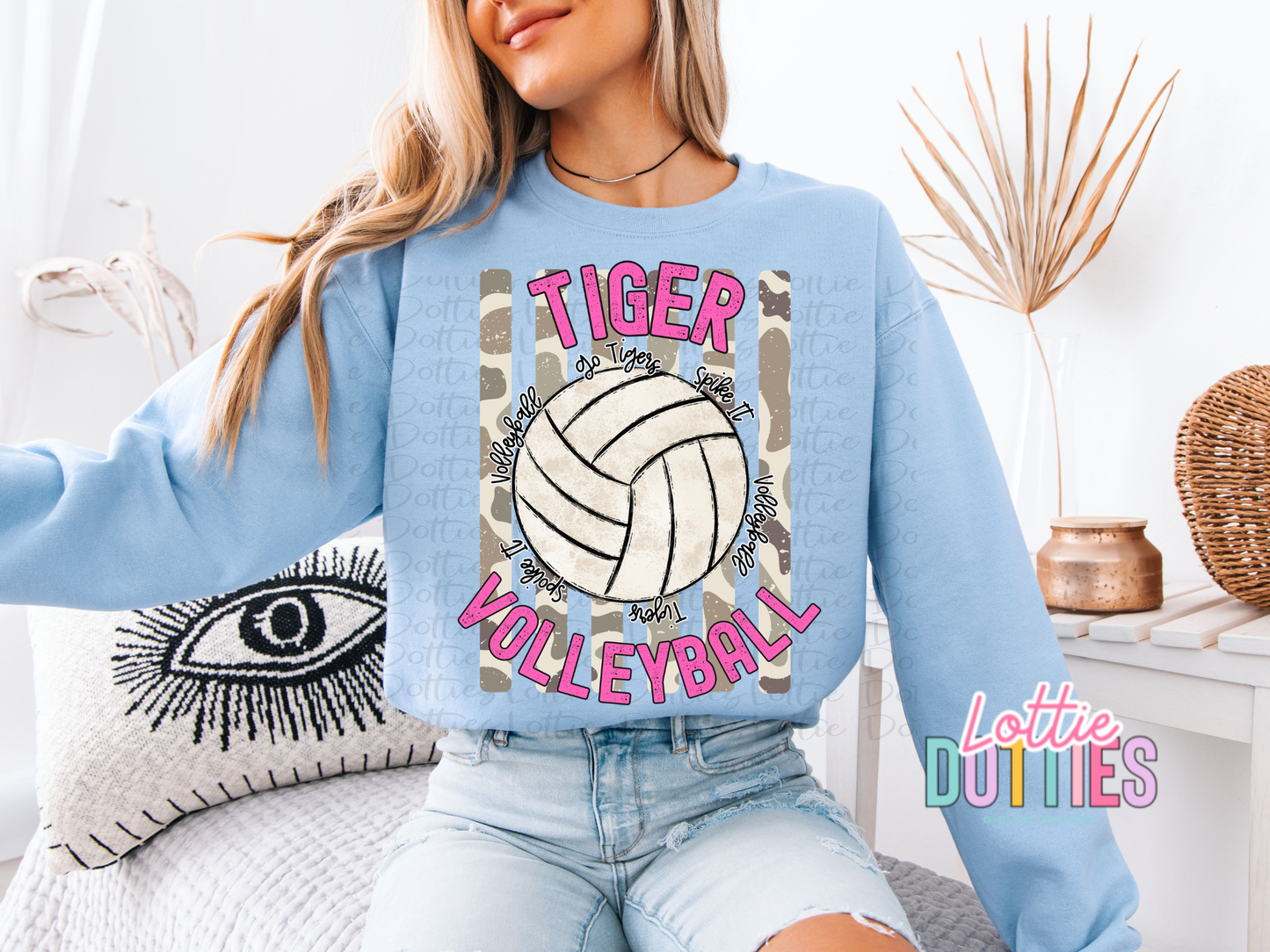 Volleyball PNG - Volleyball Design - Digital Download - Tiger Volleyball