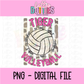 Volleyball PNG - Volleyball Design - Digital Download - Tiger Volleyball