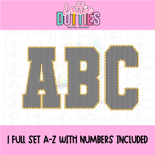 Seersucker and Lace Alpha - Seersucker Sports Alphabet - Alpha Pack - Alphabet Clipart - Instant Download  - Alpha Pack