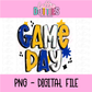 Game Day PNG - Royal & Gold Game Day - Digital Download