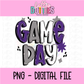 Game Day PNG - Purple and Gray Game Day - Digital Download