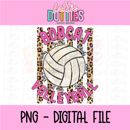 Volleyball PNG - Volleyball Design - Digital Download - Bobcat Volleyball