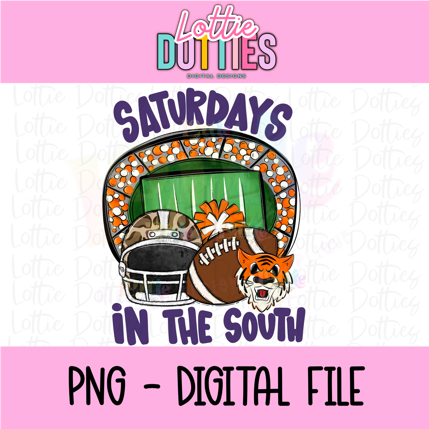 Saturdays in the South PNG - Football design - Digital Download