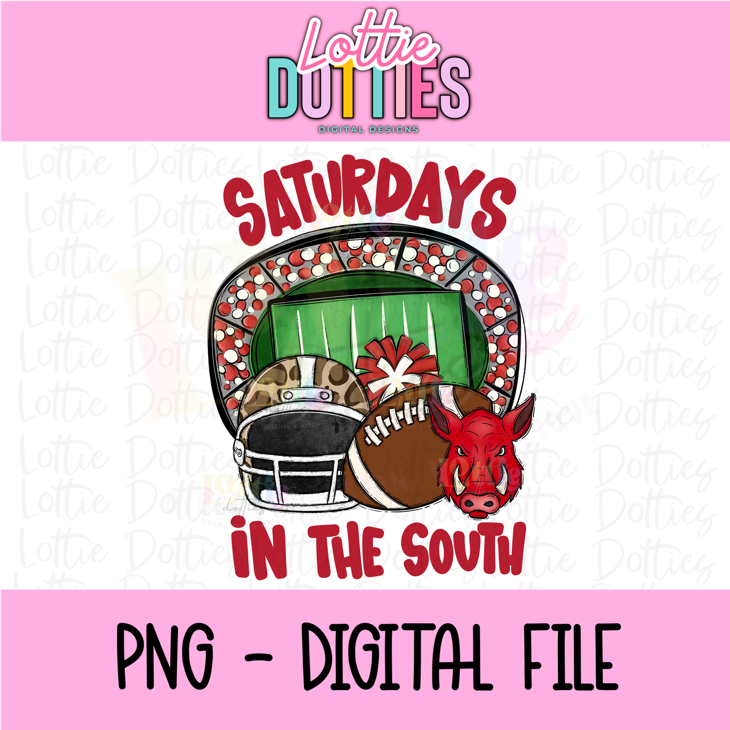 Saturdays in the South PNG - Football design - Digital Download