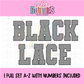 Black Gingham Lace Spirit Alphabet | Spirit Alpha Pack | Digital Download | PNG