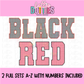 Black and Red Gingham Lace Spirit Alphabet | Spirit Alpha Pack | Digital Download | PNG
