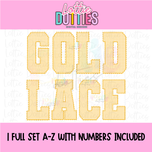 Gold Gingham Lace Spirit Alphabet | Spirit Alpha Pack | Digital Download | PNG