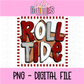 Alabama Design - Football PNG - Touchdown- Digital Download