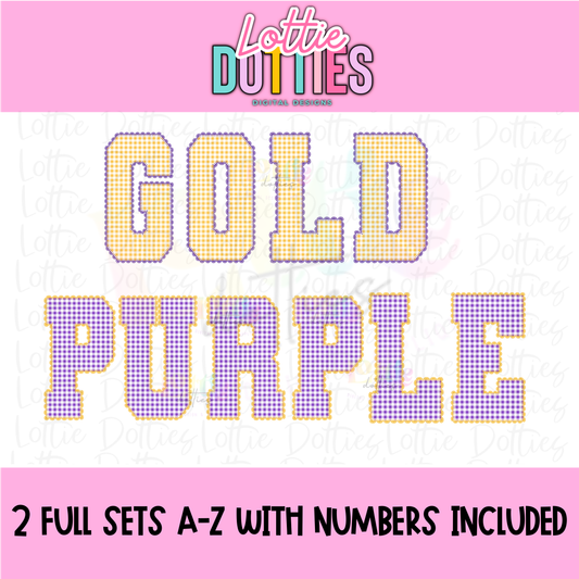 Purple and Gold Gingham Lace Spirit Alphabet | Spirit Alpha Pack | Digital Download | PNG (Copy)
