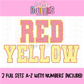 Red and Yellow Gingham Lace Spirit Alphabet | Spirit Alpha Pack | Digital Download | PNG