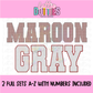Maroon and Gray Gingham Lace Spirit Alphabet | Spirit Alpha Pack | Digital Download | PNG