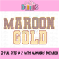 Maroon and Gold Gingham Lace Spirit Alphabet | Spirit Alpha Pack | Digital Download | PNG
