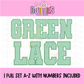 Green Gingham Lace Spirit Alphabet | Spirit Alpha Pack | Digital Download | PNG