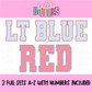 Red and Light Blue Gingham Lace Spirit Alphabet | Spirit Alpha Pack | Digital Download | PNG