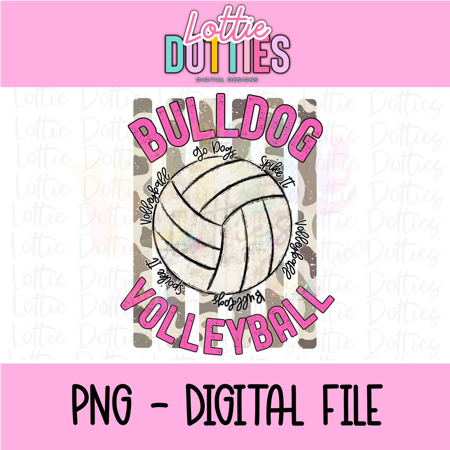 Volleyball PNG - Volleyball Design - Digital Download - Bulldog Volleyball